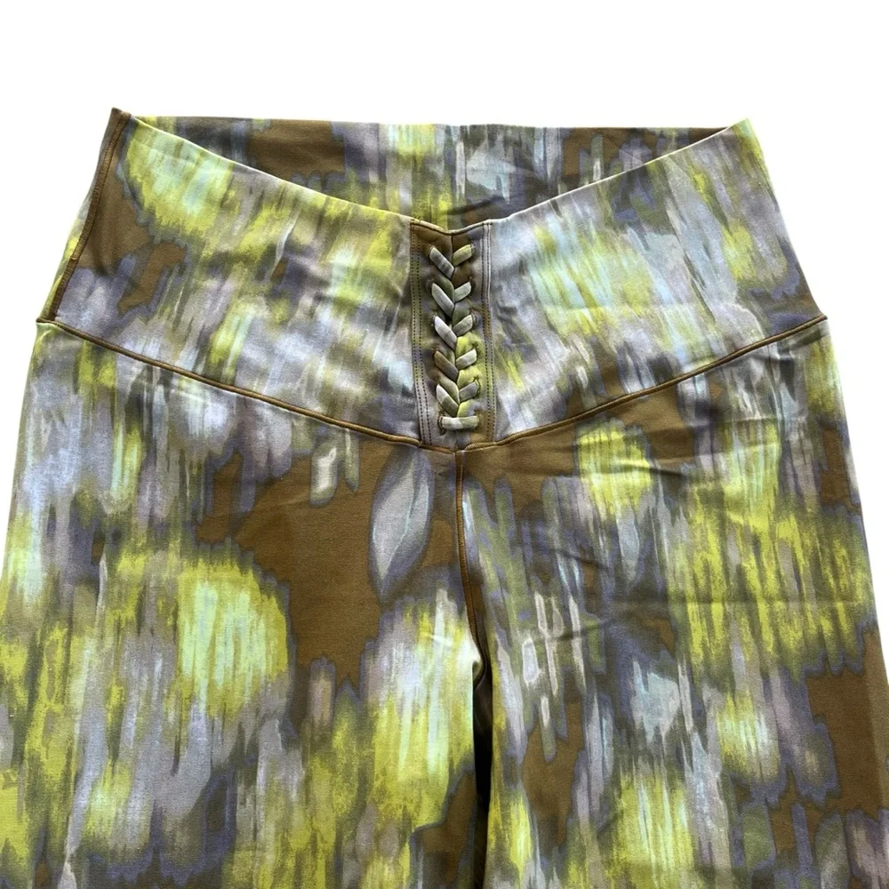 Offline By Aerie Womens XL Long Green Brown Abstract Real Me 7/8 Hi-rise Legging